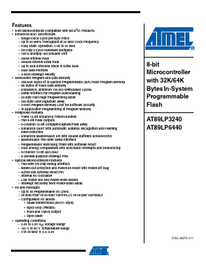 AT89LP6440-20JU Datasheet PDF Atmel Corporation