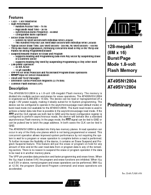 AT49SV12804 Datasheet PDF Atmel Corporation