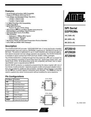 AT25040-10SI-1.8 Datasheet PDF Atmel Corporation