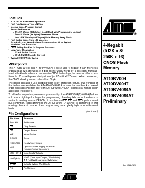 AT49BV004 Datasheet PDF Atmel Corporation