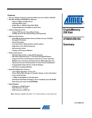 AT88SC25616C-SU Datasheet PDF Atmel Corporation