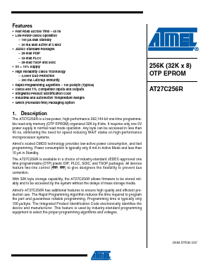 AT27C256R-45PI Datasheet PDF Atmel Corporation