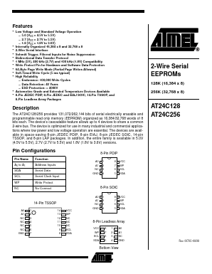 AT24C128-10PI Datasheet PDF Atmel Corporation