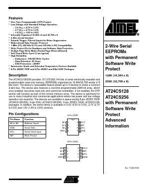 AT24CS128N-10SI-1.8 Datasheet PDF Atmel Corporation