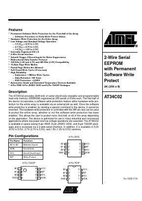AT34C02-10TC Datasheet PDF Atmel Corporation