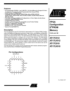 AT17C010-10JI Datasheet PDF Atmel Corporation