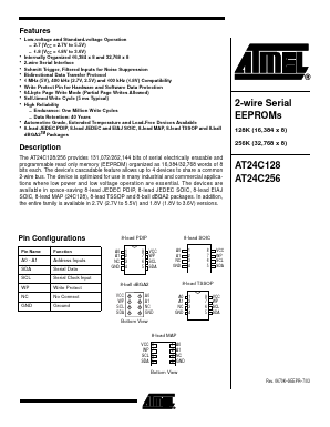 AT24C128N-10SJ-2.7 Datasheet PDF Atmel Corporation