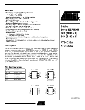 AT24C64AN-10SE-2.7 Datasheet PDF Atmel Corporation