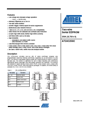 AT24C256CW-SH-B Datasheet PDF Atmel Corporation