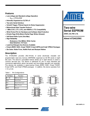 AT24C256C-MAHL-B Datasheet PDF Atmel Corporation