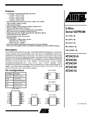 AT24C01A-10SI Datasheet PDF Atmel Corporation