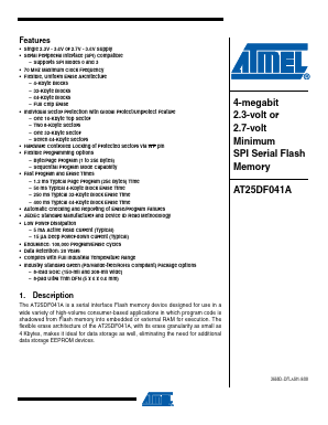 AT25DF041A-MHF-Y Datasheet PDF Atmel Corporation
