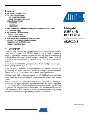 AT27C2048-55JU Datasheet PDF Atmel Corporation