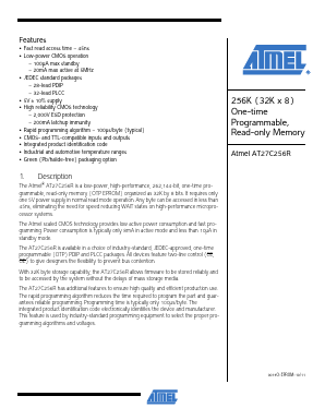 AT27C256R-70PU Datasheet PDF Atmel Corporation