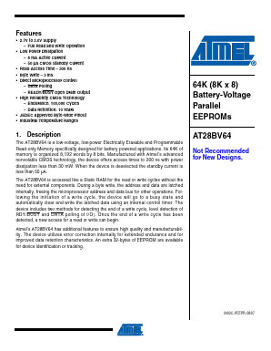 AT28BV64-30PI Datasheet PDF Atmel Corporation