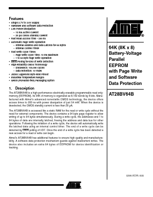 AT28BV64B-20JU Datasheet PDF Atmel Corporation