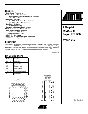 AT28C040-25BC Datasheet PDF Atmel Corporation