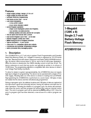 AT29BV010A-15JC Datasheet PDF Atmel Corporation