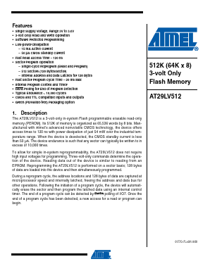 AT29LV512 Datasheet PDF Atmel Corporation