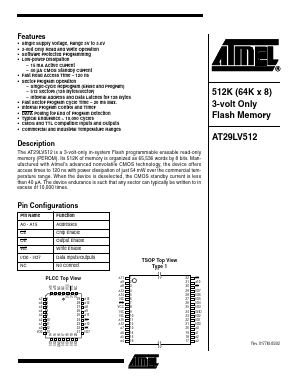 AT29LV512-12JI Datasheet PDF Atmel Corporation