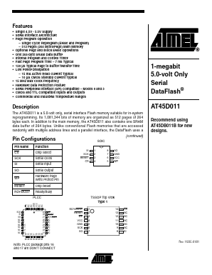 AT45 Datasheet PDF Atmel Corporation