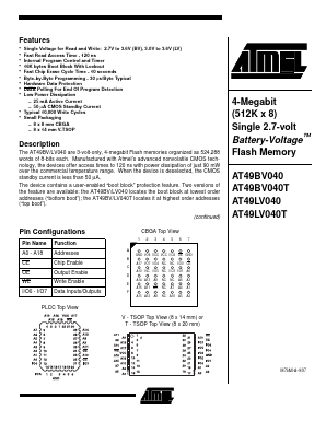 AT49LV040-20CI Datasheet PDF Atmel Corporation