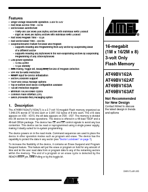 AT49BV163A-70TU Datasheet PDF Atmel Corporation