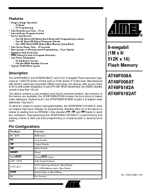 AT49F008A-70TI Datasheet PDF Atmel Corporation