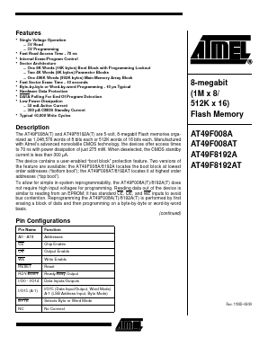 AT49F008A-12TI Datasheet PDF Atmel Corporation