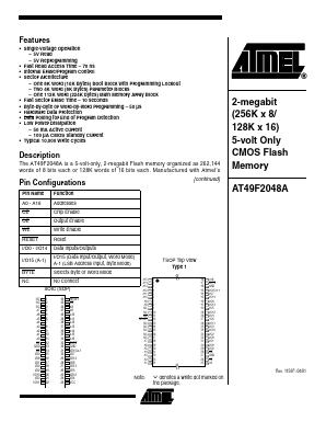 AT49F2048A Datasheet PDF Atmel Corporation