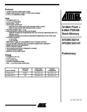 AT52BC3221AT Datasheet PDF Atmel Corporation