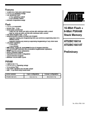 AT52BC1661AT-70CI Datasheet PDF Atmel Corporation