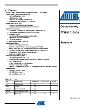 AT88SC0104CA-MJ Datasheet PDF Atmel Corporation