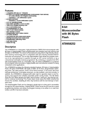 AT89S8252-24QI Datasheet PDF Atmel Corporation