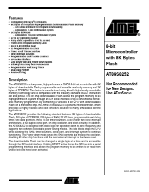 AT89S8252-24AC Datasheet PDF Atmel Corporation