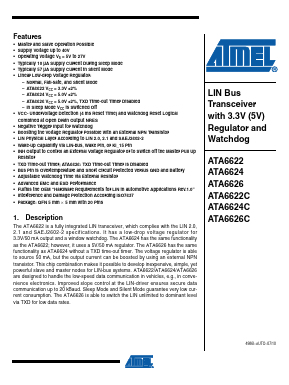 ATA6622 Datasheet PDF Atmel Corporation