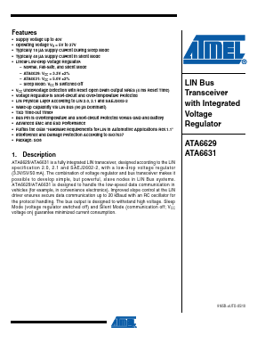 ATA6631 Datasheet PDF Atmel Corporation