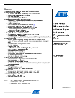 ATMEGA644 Datasheet PDF Atmel Corporation