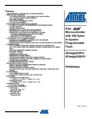 ATMEGA325P Datasheet PDF Atmel Corporation