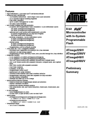 ATMEGA329/V_06 Datasheet PDF Atmel Corporation