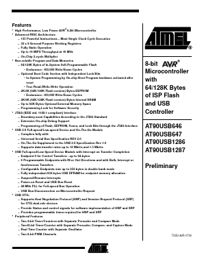 AT90USB1287-16MU Datasheet PDF Atmel Corporation