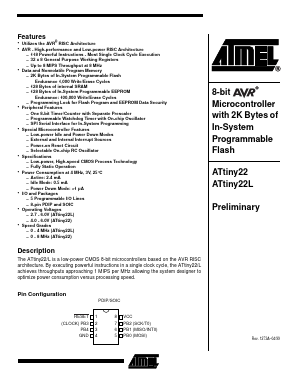 ATTINY22L-4PI Datasheet PDF Atmel Corporation