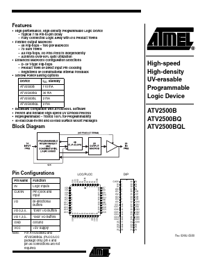 ATV2500BL Datasheet PDF Atmel Corporation