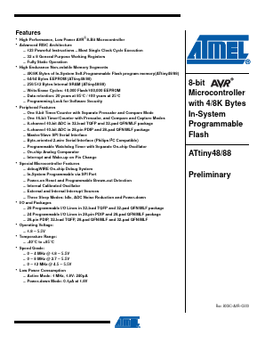 ATTINY88-MU Datasheet PDF Atmel Corporation