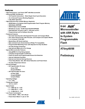 ATTINY88-CCU Datasheet PDF Atmel Corporation