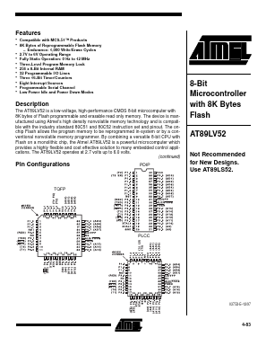AT89LV52-12AC Datasheet PDF Atmel Corporation