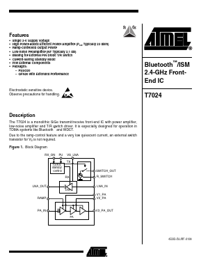 T7024-PGP Datasheet PDF Atmel Corporation
