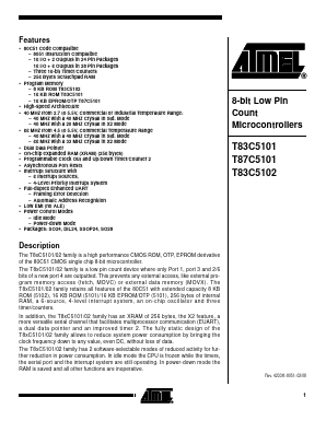 T83C5101XXX-TIRIL Datasheet PDF Atmel Corporation