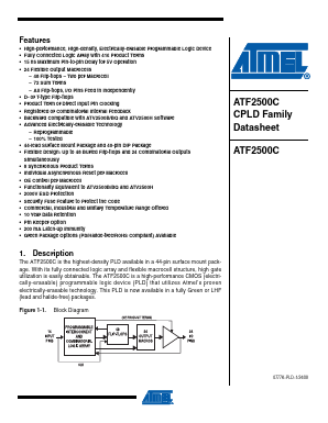 ATF2500C-15JC Datasheet PDF Atmel Corporation