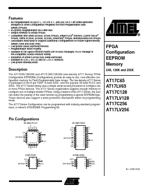 AT17LV256-10PC Datasheet PDF Atmel Corporation